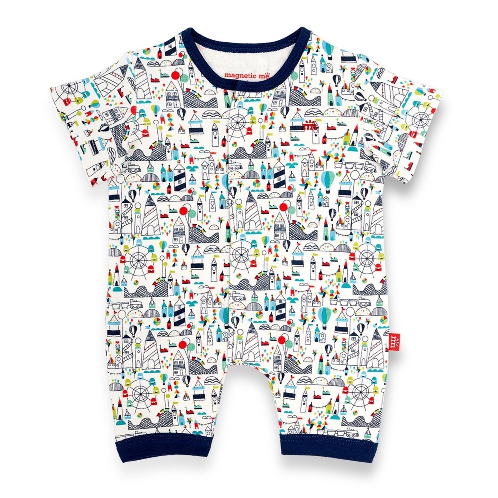 Magnetic Me / Organic Cotton Fun Fair Romper / 6 to 9 months
